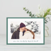 Save The Date Modern Hunter Green Little Bow Photo Save This Day (Debout devant)