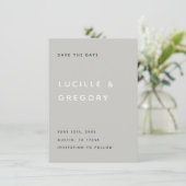 Save The Date Modern Light Grey Editorial All Caps (Debout devant)