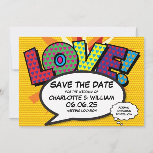 Save The Date Modern Love Fun Comic Mariage de livre (Devant)