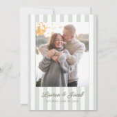 Save The Date Modern Minimal Minimalist Green Stripes Wedding (Dos)