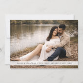 Save The Date Modern Minimalist Calligraphy Crest monogram Photo (Dos)