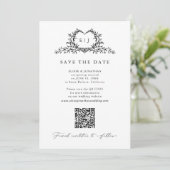 Save The Date Modern Minimalist Calligraphy Crest monogram Photo (Debout devant)
