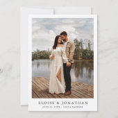 Save The Date Modern Minimalist Calligraphy Crest monogram Photo (Dos)