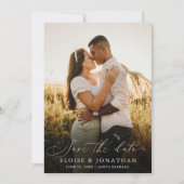 Save The Date Modern Minimalist Calligraphy Crest monogram Photo (Devant)