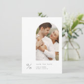 Save The Date Modern Minimalist Elegant Wedding Photo Budget (Debout devant)