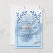 Save The Date Modern Minimalist Gold and Blue Flat (Devant)