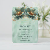 Save The Date Modern Minimalist Gold and Emerald Wedding (Debout devant)