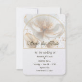 Save The Date Modern Minimalist Gold and White Wedding (Devant)