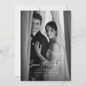 Save The Date Modern Minimalist Monogram Elegant Wedding Photo (Devant)