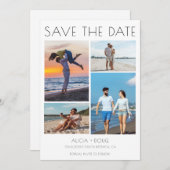 Save The Date Modern Minimalist Photo Collage Wedding (Devant / Derrière)