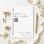Save The Date Modern Minimalist QR Code Wedding Website