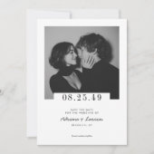 Save The Date Modern Minimalist Romantic Editorial Photo Wedding (Devant)