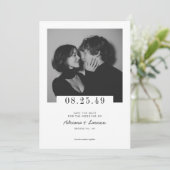 Save The Date Modern Minimalist Romantic Editorial Photo Wedding (Debout devant)