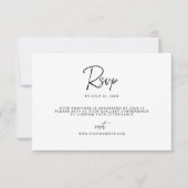 Save The Date Modern Minimalist RSVP Card with Fine Line Script  (Devant)