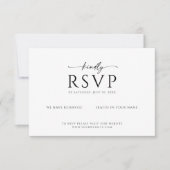 Save The Date Modern Minimalist RSVP Card with Kindly Script (Devant)