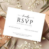 Save The Date Modern Minimalist RSVP Card with Kindly Script