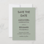 Save The Date Modern Minimalist Wedding | Sage Green Timeless  (Devant)