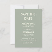 Save The Date Modern Minimalist Wedding | Sage Green Timeless  (Devant)