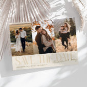 Save The Date Modern Multi Photo Couple's Signature Cream