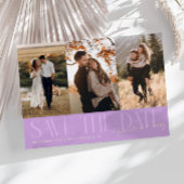 Save The Date Modern Multi Photo Couple's Signature Wisteria