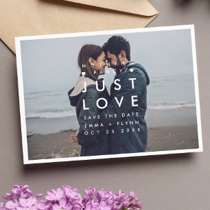 Save The Date Modern Nothing Fancy Just Love Photo Enregistrer l