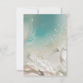 Save The Date Modern Ocean Tide Wedding QR Code RSVP Card (Dos)