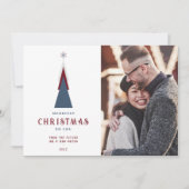 Save The Date Modern Original Christmas Tree Photo Couple (Devant)