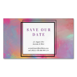 Save the Date: modern, pasteltinten, helder Magnetisch Visitekaartje