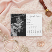 Save The Date Modern Photo Calendar | Minimalist Black and White
