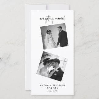 Save The Date Modern Photo Collage Wedding Bookmark 