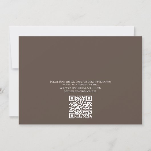 Save The Date Modern Photo Elegant Enregistrer la date Script QR (Dos)