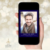 Save The Date Modern Photo Graduation Navy Blue
