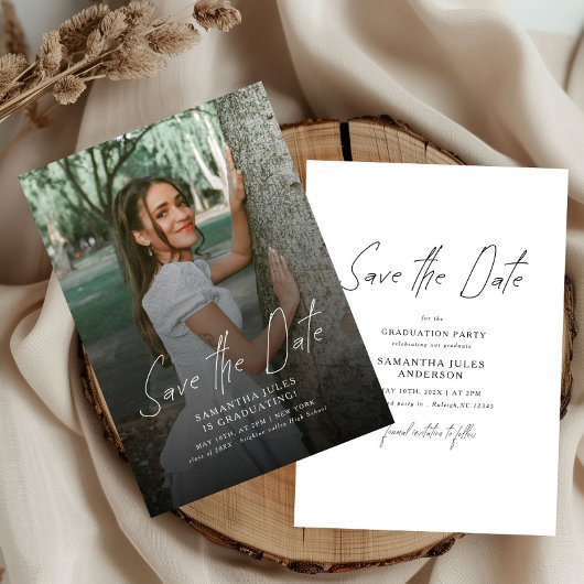 Save The Date Modern Photo High School Graduation 