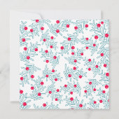 Save The Date Modern Pine Branch and Red Berry Christmas Pattern (Dos)