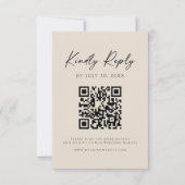 Save The Date Modern QR Code | Champagne Website RSVP Card (Devant)