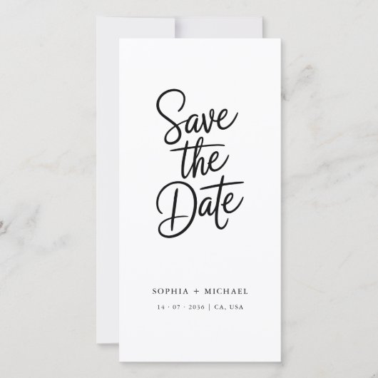Save The Date Modern QR Code Elegant Script Photo Wedding (Devant)