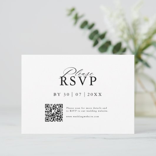 Save The Date Modern QR Code Website RSVP Card (Debout devant)