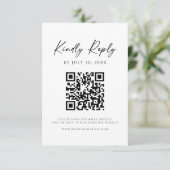 Save The Date Modern QR Code Website RSVP Card (Debout devant)