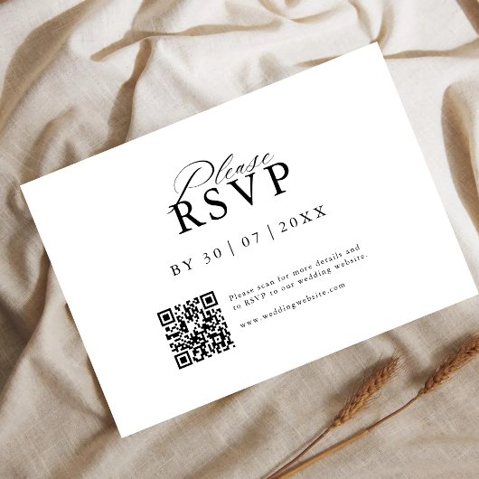 Save The Date Modern QR Code Website RSVP Card