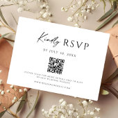 Save The Date Modern QR Code Website RSVP Card