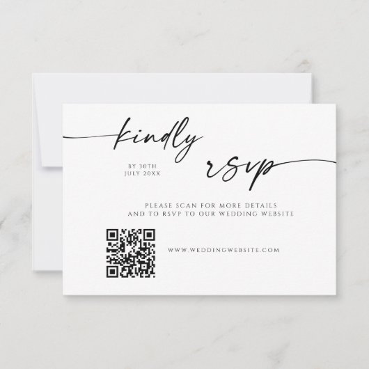 Save The Date Modern QR Code Website RSVP Card (Devant)