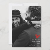 Save The Date Modern Romantic Black and White Wedding Heart (Devant)