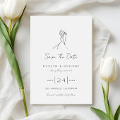 Save The Date Modern Romantic Bride and Groom Wedding