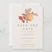 Save The Date Modern Rustic Fall Boho Flower Wedding (Devant)
