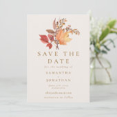 Save The Date Modern Rustic Fall Boho Flower Wedding (Debout devant)