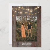 Save The Date Modern Rustic Wood Floral Lights Wedding (Dos)