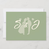 Save The Date Modern Sage Green Wavy Stripe Wedding (Dos)