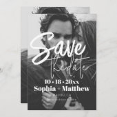 Save The Date Modern Script 2 Photo Wedding (Devant / Derrière)