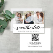 Save The Date Modern Script 3 Photos QR CODE Site Mariage