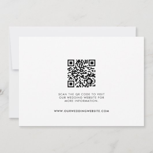 Save The Date Modern Script 3 Photos QR CODE Site Mariage (Dos)